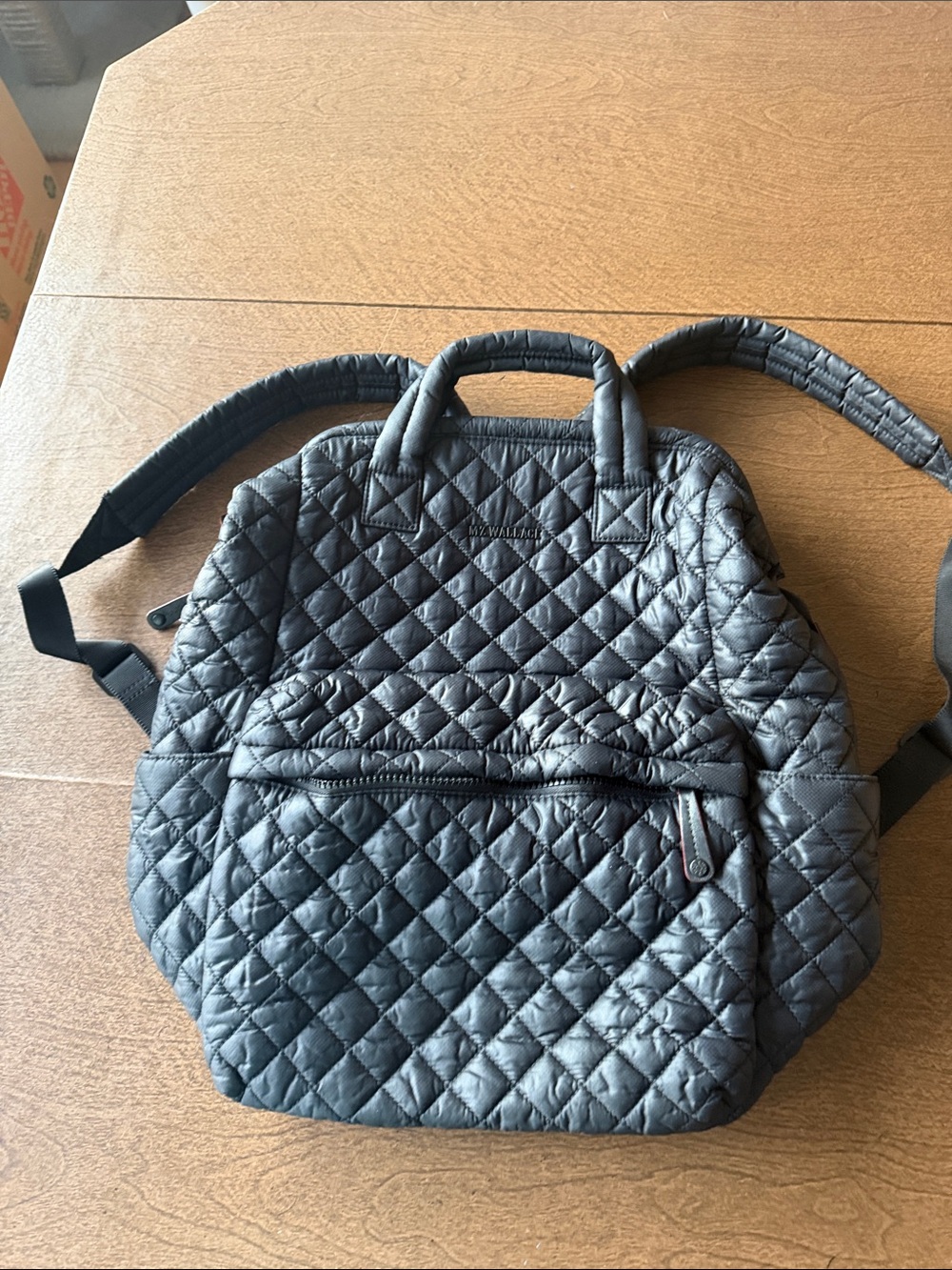 MZ Wallace Quilted Black Nylon Backpack